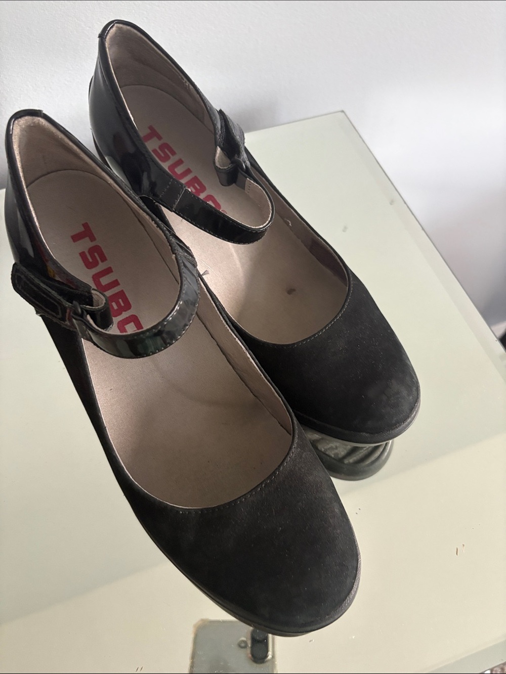 Tsubo Black Mary Jane Platform Heels